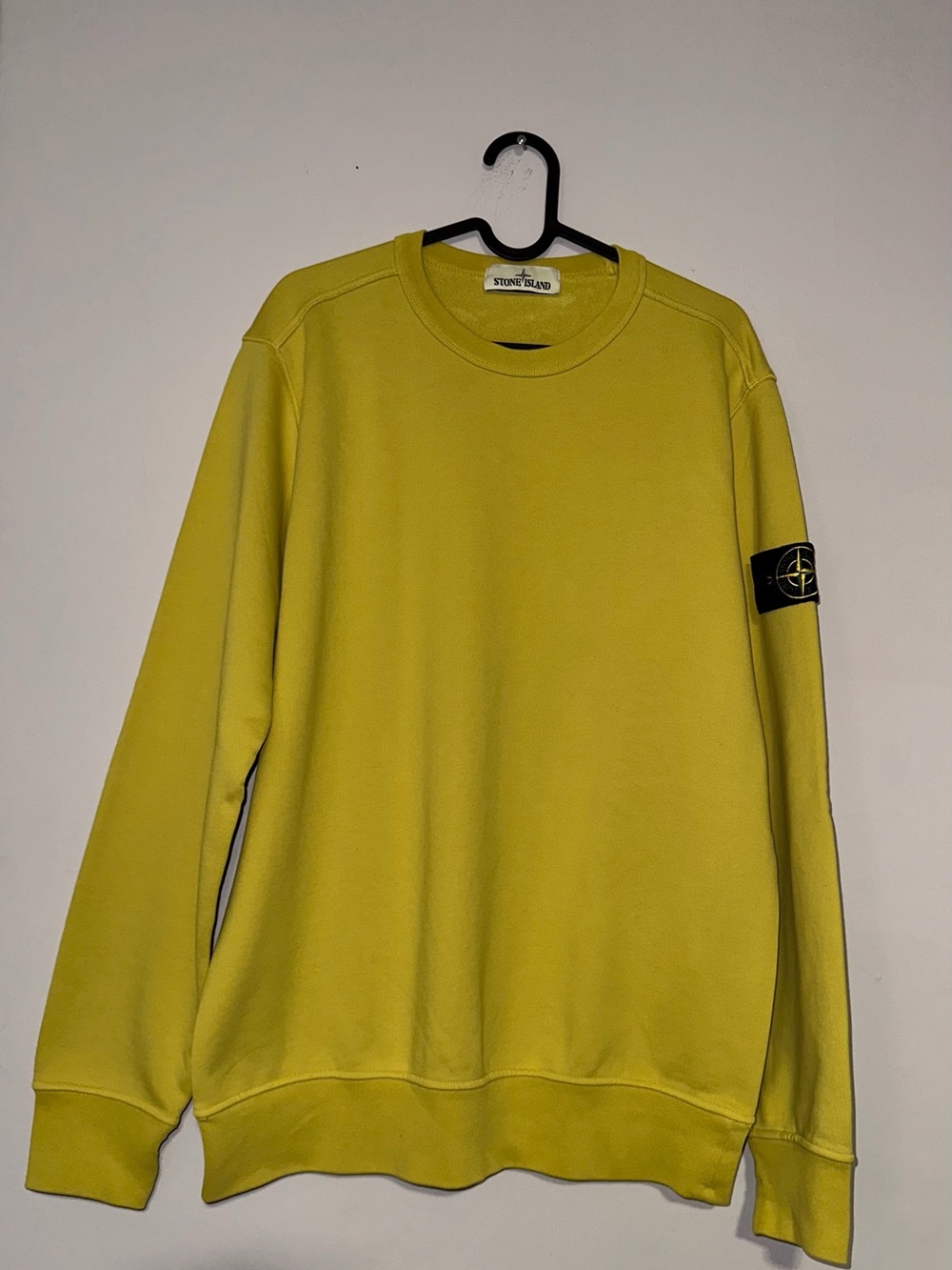 Stone Island Men’s Lime-Yellow Crewneck Sweatshirt